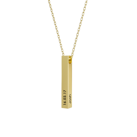 Colier Bară 3D Gravată - Eleganță personalizată