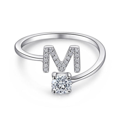 Bague initiale en Argent Sterling