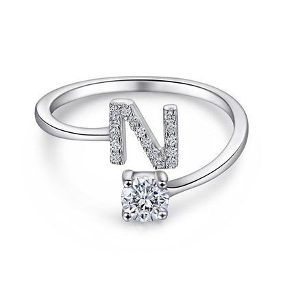 Bague initiale en Argent Sterling